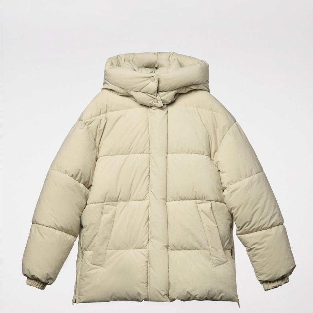 Women's Beige Puffer Jacket